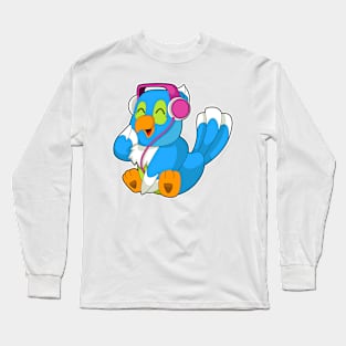 Parrot Headphone Music Long Sleeve T-Shirt